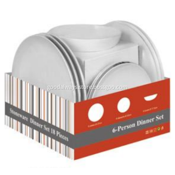 18 Pieces coupe Porcelain Dinner set pallet packing